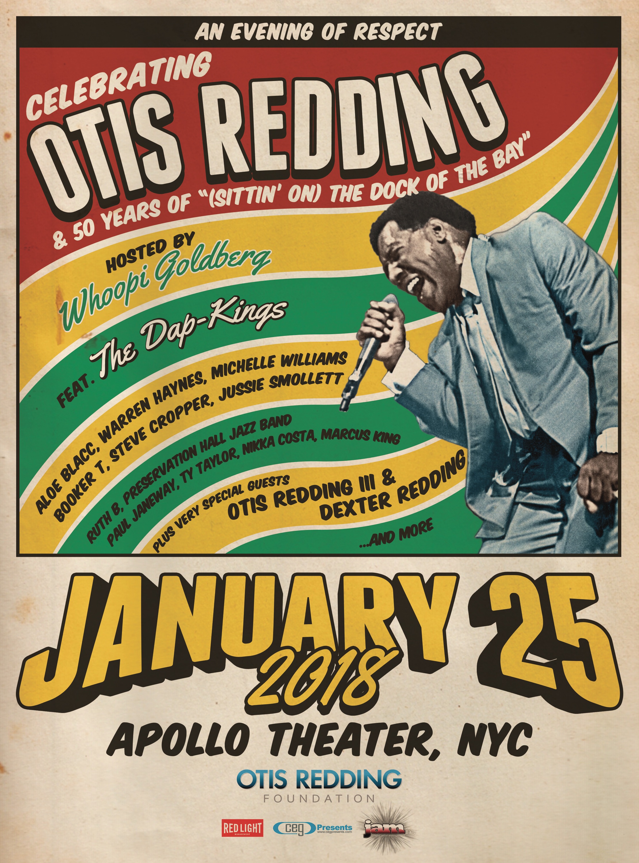 The 2018 Evening of Respect is January 25, 2018 at the Apollo Theater in NYC